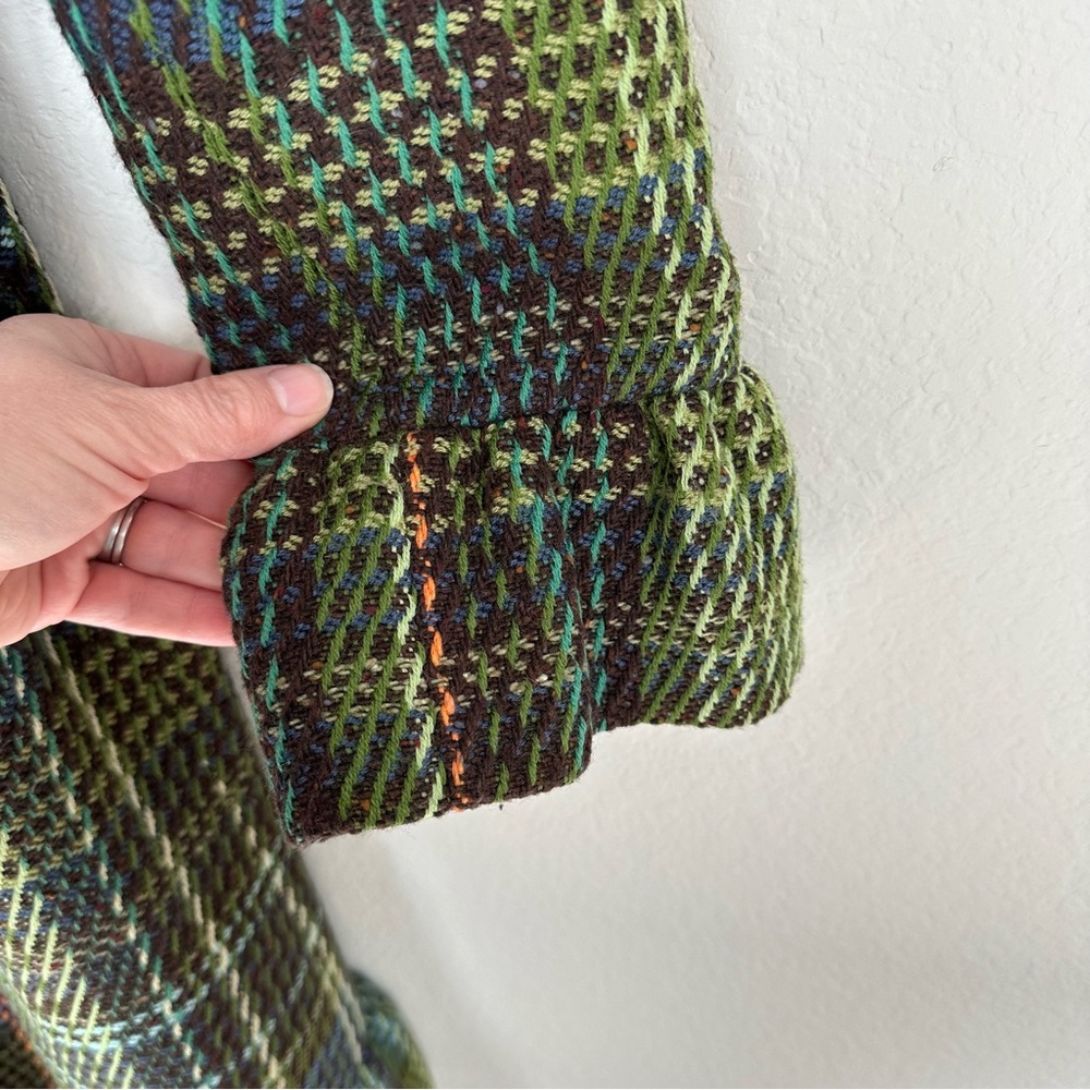Anthropologie Elevenses Wool Blend Plaid Long Coat 4 - Picture 11 of 16